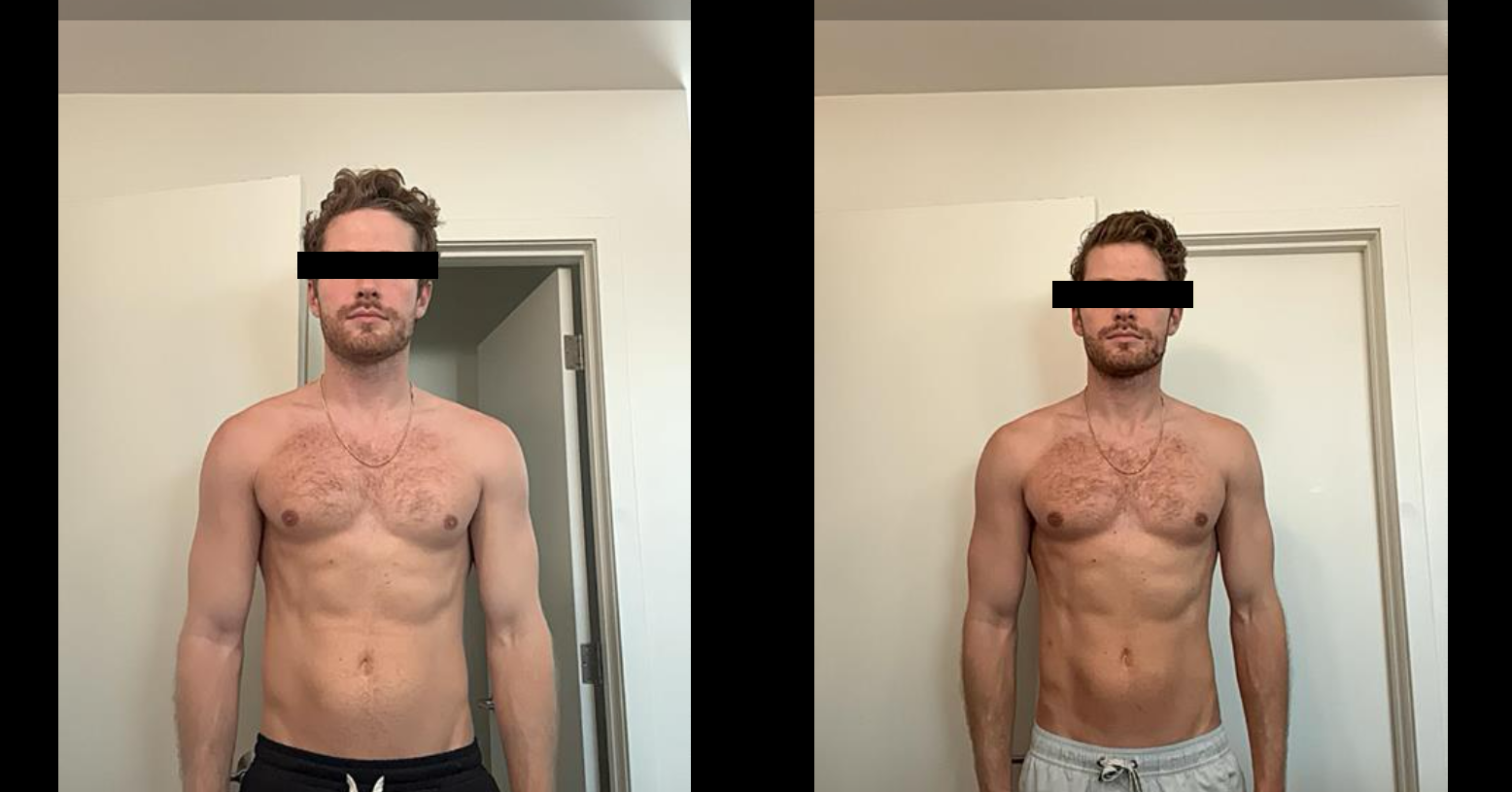 ChUV customer before and after, eight weeks on one gummy daily